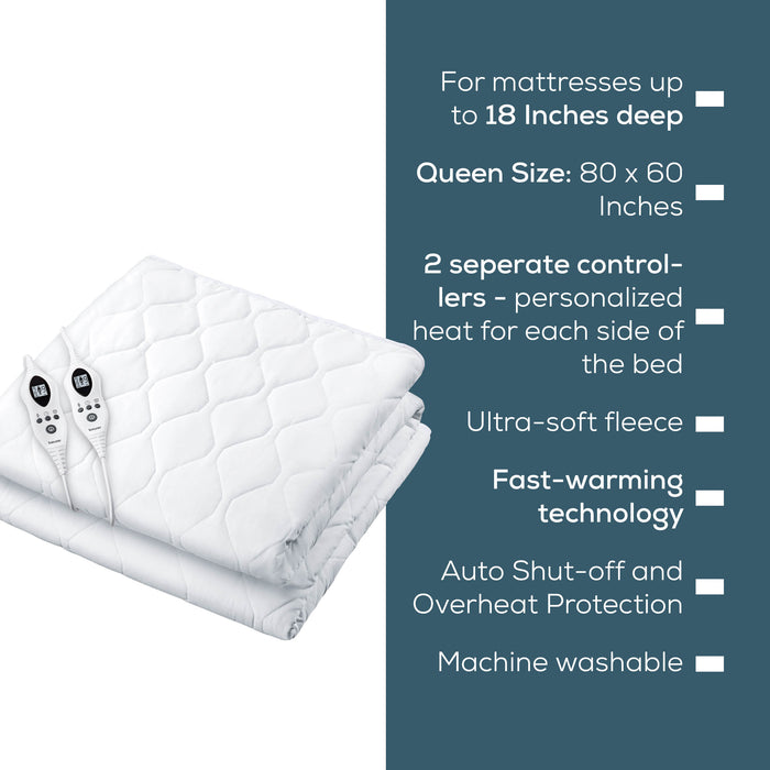 Heated Mattress Pad Queen Size, UWB70