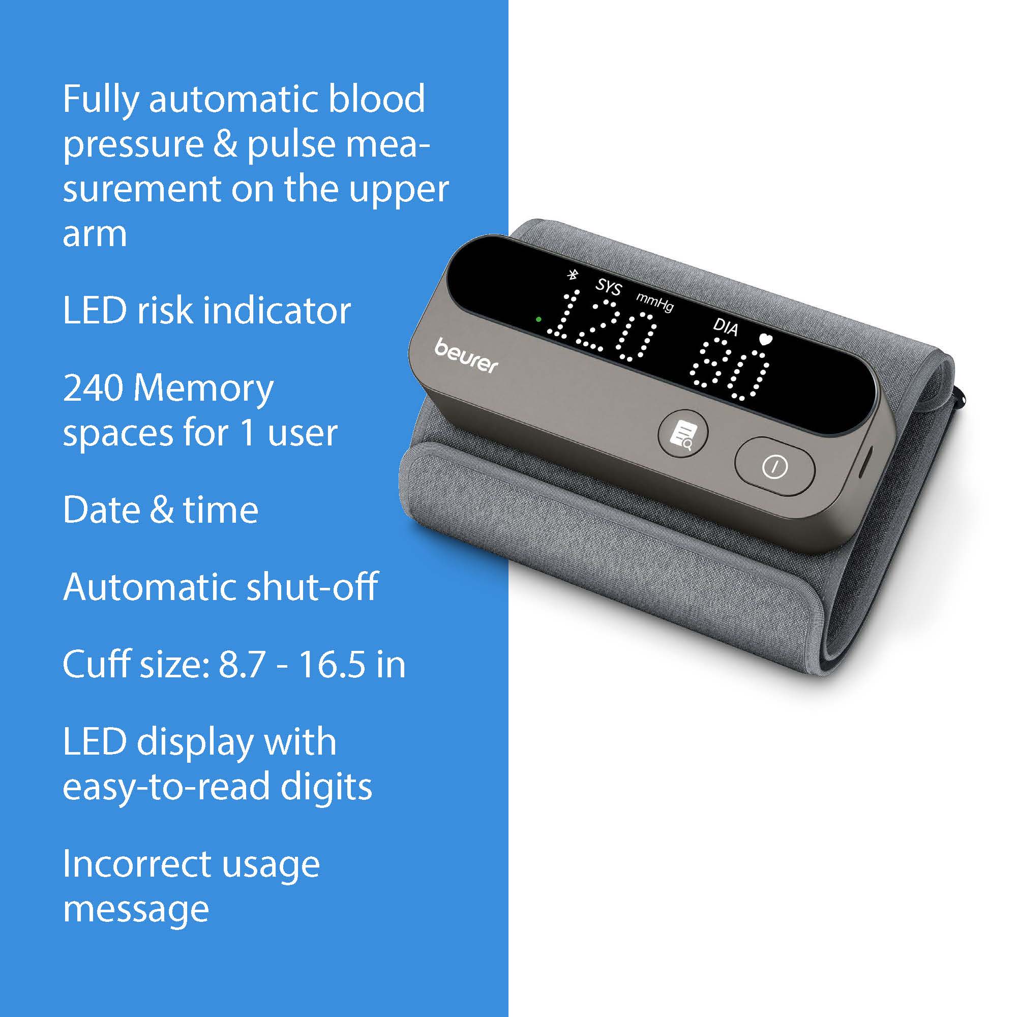 Upper Arm Bluetooth Blood Pressure Monitor, Elite 900 -  One Piece