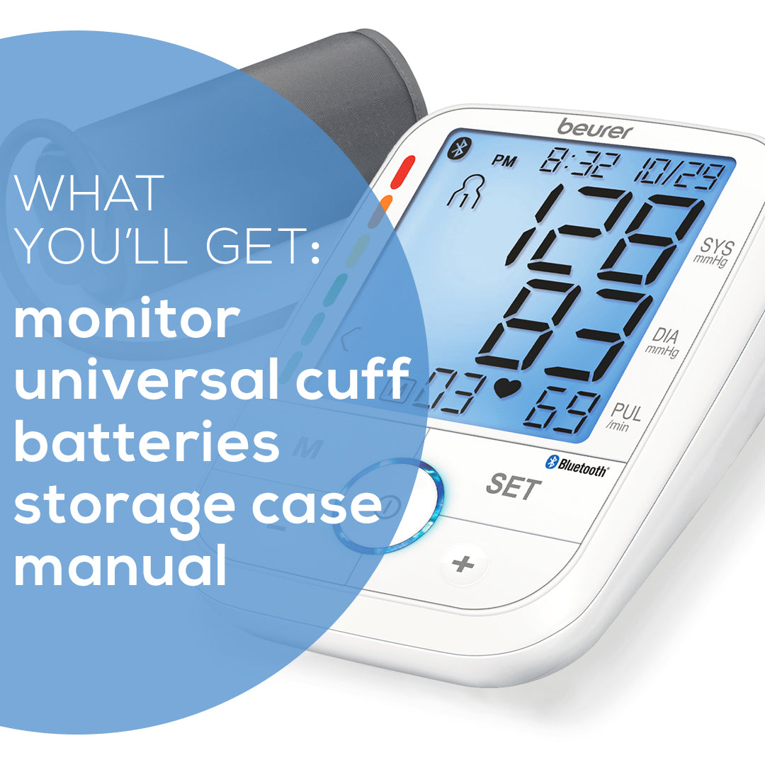 Beurer BM67 Upper Arm Blood Pressure Monitor, Large Cuff, Automatic &  Digital, XL LCD Display, Bluetooth with App, Home Use BP Machine Kit |  Patented