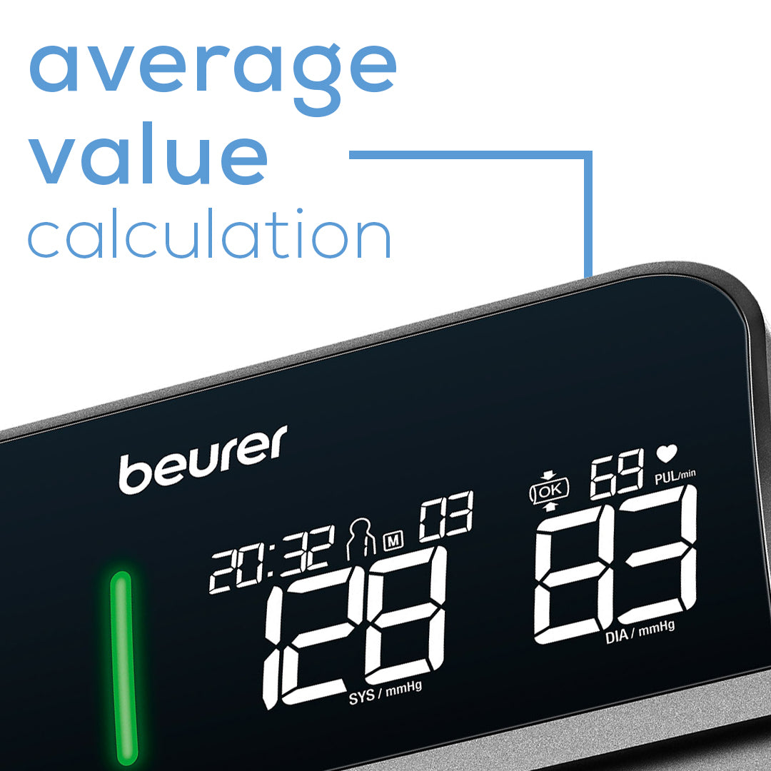  Beurer BM81 easyLock Automatic Upper Arm Blood Pressure Monitor,  Fully Electronic Smart Cuff Without Cables, Gentle Striction Plus Fast  Measurement, Bluetooth, 240 Memory Sets : Health & Household