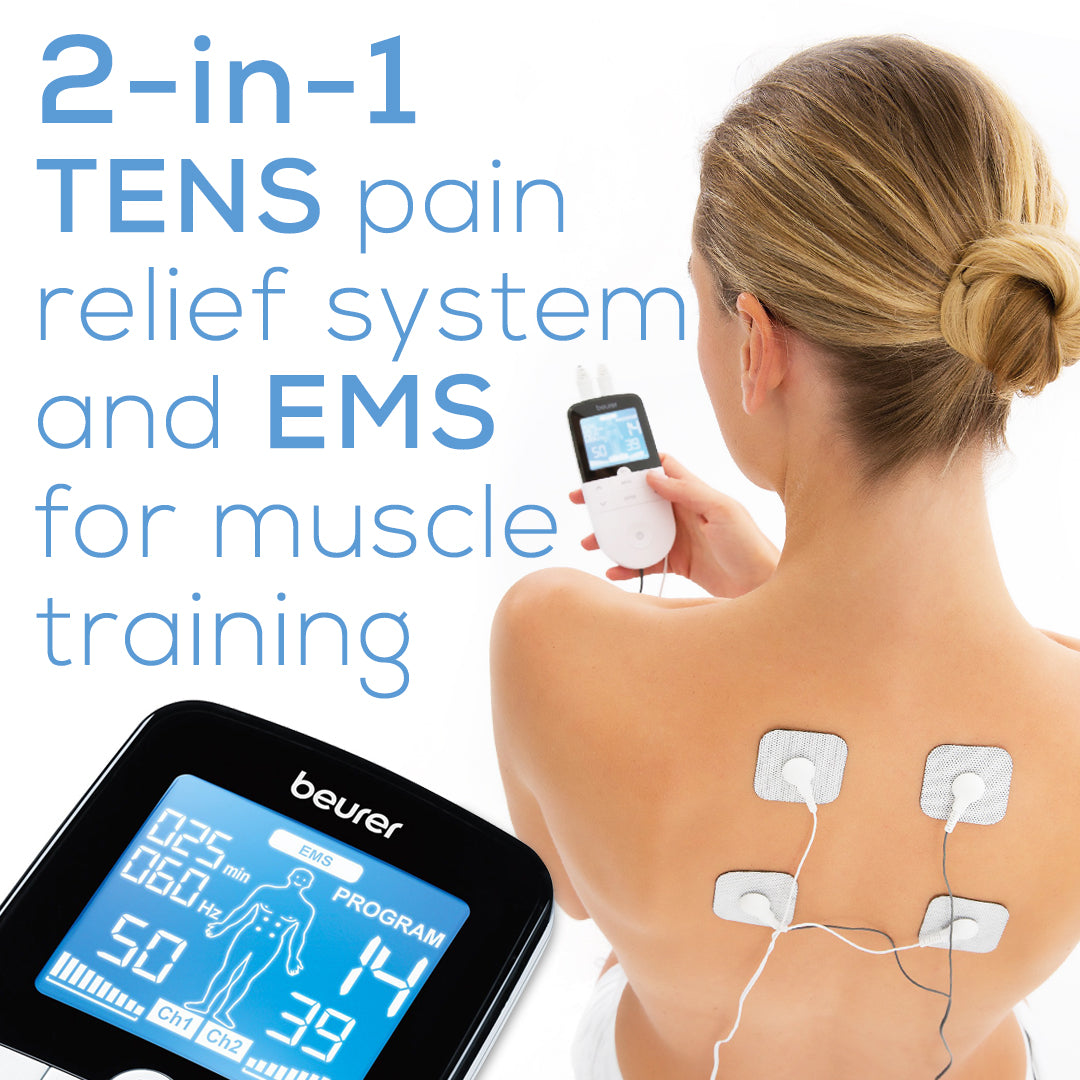 Easy@Home 3-in-1 TENS Unit + EMS Unit + Heat Muscle Pain Relief