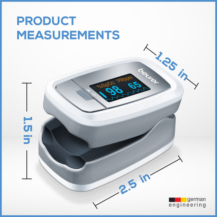 Beurer PO30 Fingertip Pulse Oximeter dimensions