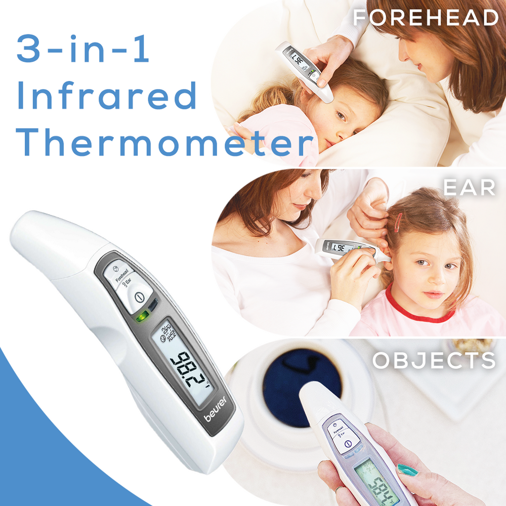 Beurer FT 58 Ohrthermometer, digitales Fieberthermometer mit  Infrarot-Messtechnik für Messung im Ohr, 1 Stück (1er Pack)